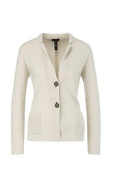 Marc Cain Collections Knitwear Marc Cain Collections Knitted Blazer in Moon Rock PC 34.02 M28 izzi-of-baslow