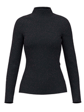 Marc Cain Collections Knitwear Marc Cain Collections Midnight Blue Ribbed Knit Glitter Sweater RC 41.06 M54 COL 395 izzi-of-baslow