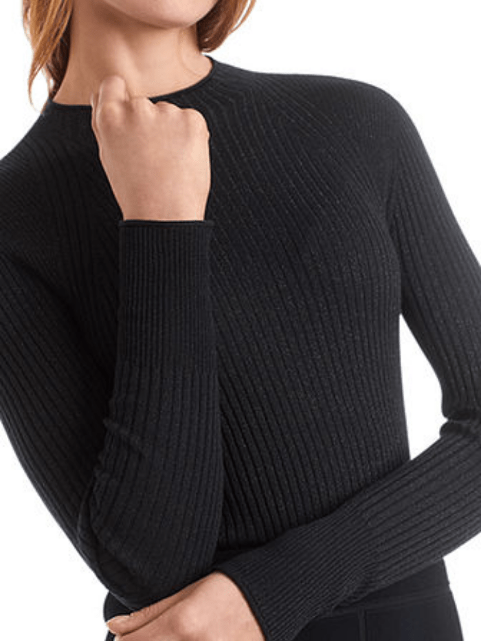 Marc Cain Collections Knitwear Marc Cain Collections Midnight Blue Ribbed Knit Glitter Sweater RC 41.06 M54 COL 395 izzi-of-baslow