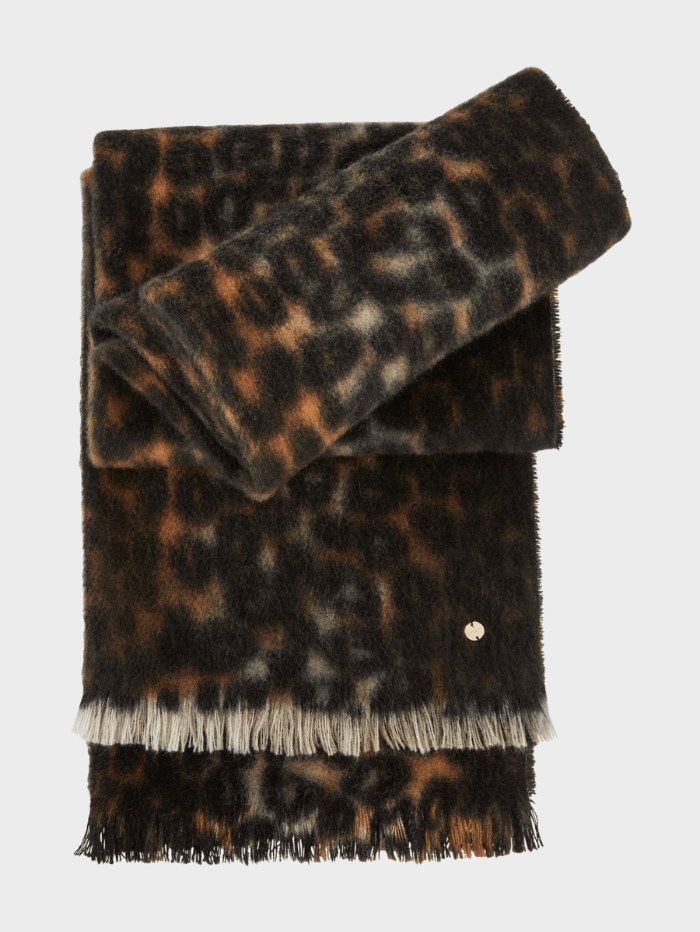 Marc Cain Collections Scarf One Size / 900 Marc Cain Collections Leopard Print Wool Scarf TC B4.08 Z18 COL 900 izzi-of-baslow