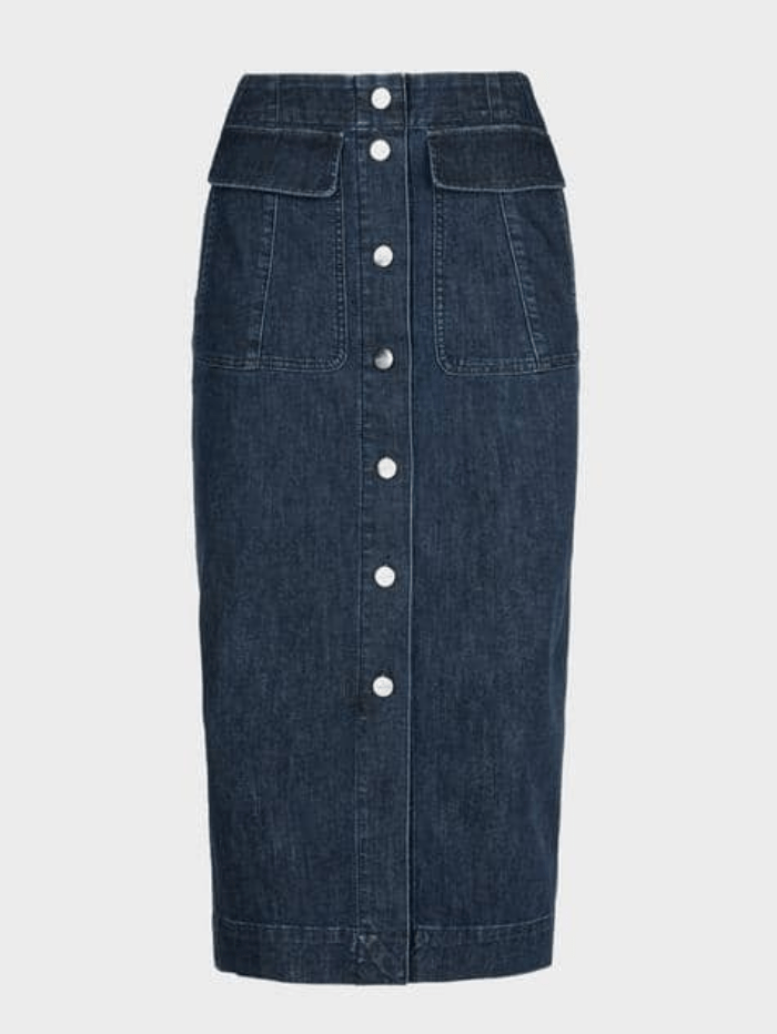 Marc Cain Collections Skirt Marc Cain Collections Denim Look Midi Skirt SC 71.09 D65 COL 357 izzi-of-baslow