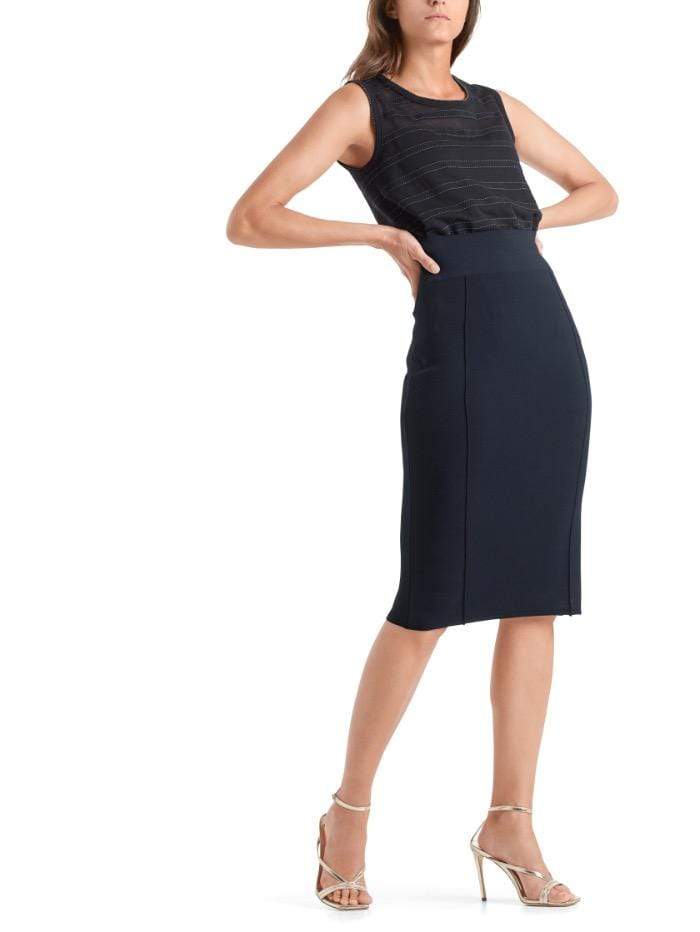 Marc Cain Collections Skirts Marc Cain Collections Navy Knitted Skirt QC 71.03 M39 395 izzi-of-baslow