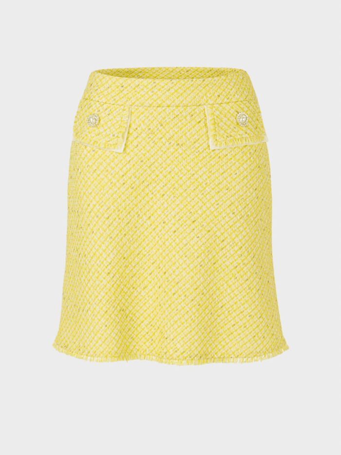 Marc Cain Collections Skirts Marc Cain Collections Yellow Tweed Skirt UC 71.20 W07 COL 427 izzi-of-baslow
