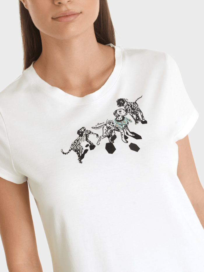 Marc Cain Collections TOP Marc Cain Collections White Dalmation Print T-Shirt TC 48.78 J71 COL 190 izzi-of-baslow