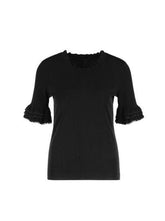 Marc Cain Collections Tops 1 Marc Cain Collections Top With Flounced Sleeves Black LC 41.02 M39 izzi-of-baslow