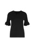 Marc Cain Collections Tops 1 Marc Cain Collections Top With Flounced Sleeves Black LC 41.02 M39 izzi-of-baslow