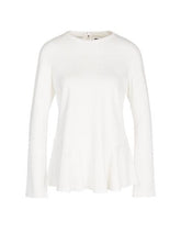 Marc Cain Collections Tops 2 Marc Cain Collections Peplum Top With Flounce Sleeves Off-White NC 48.01 J34 izzi-of-baslow