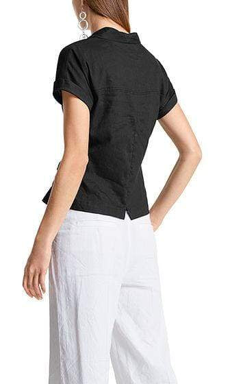 Marc Cain Collections Tops Marc Cain Blouse-style top in linen blend LC 56.03 W47 izzi-of-baslow