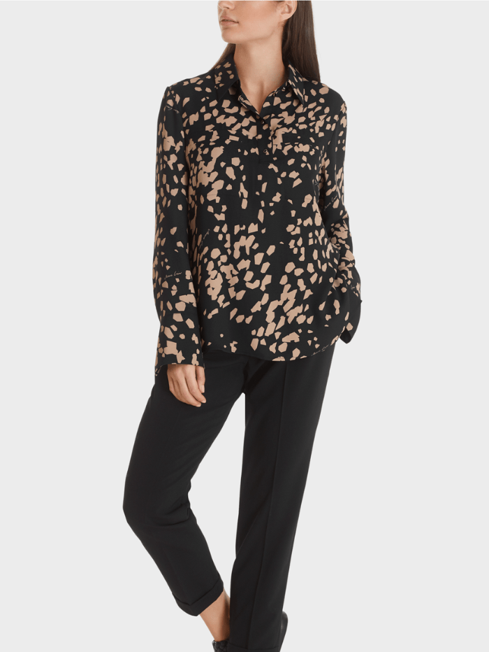 Marc Cain Collections Tops Marc Cain Collections Black Graphic Printed Blouse TC 51.17 W79 COL 900 izzi-of-baslow