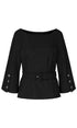 Marc Cain Collections Tops Marc Cain Collections Blouse with Glittering Buttons Black 900 PC 51.25 W71 izzi-of-baslow