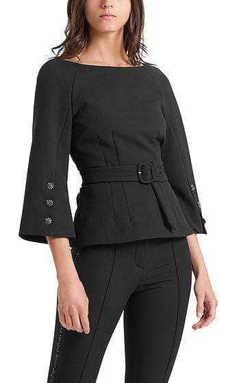 Marc Cain Collections Tops Marc Cain Collections Blouse with Glittering Buttons Black 900 PC 51.25 W71 izzi-of-baslow
