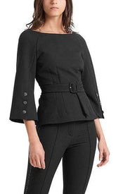 Marc Cain Collections Tops Marc Cain Collections Blouse with Glittering Buttons Black 900 PC 51.25 W71 izzi-of-baslow