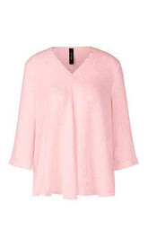 Marc Cain Collections Tops Marc Cain Collections Blouse with Lace Inserts Soft Pink PC 55.07 W39 213 izzi-of-baslow