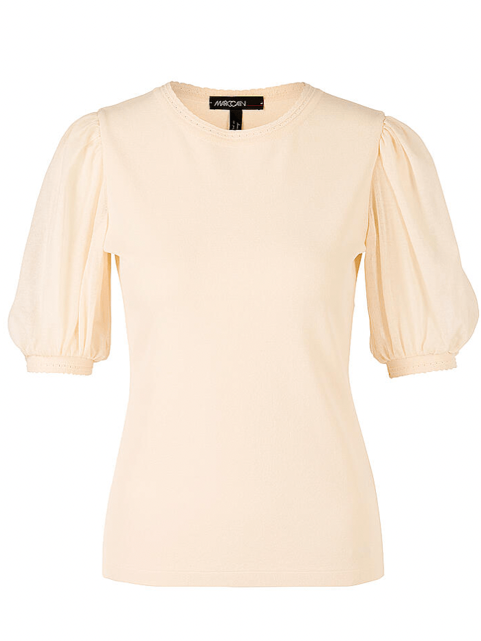 Marc Cain Collections Tops Marc Cain Collections Cream Knitted Top UC 41.31 M35 COL 131 izzi-of-baslow