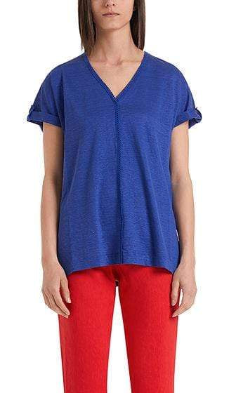 Marc Cain Collections Tops Marc Cain Collections Feminine T-shirt in linen blend NC 48.46 J54 izzi-of-baslow