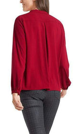 Marc Cain Collections Tops Marc Cain Collections Flowing Bow Neck Blouse Burgundy PC 51.15 W01 izzi-of-baslow