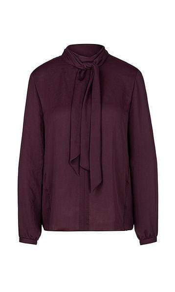 Marc Cain Collections Tops Marc Cain Collections Flowing Bow Neck Blouse Wine 298 PC 51.31 W39 izzi-of-baslow