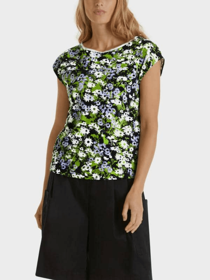 Marc Cain Collections Tops Marc Cain Collections Foral Print T-Shirt SC 48.67 J18 COL 527 izzi-of-baslow