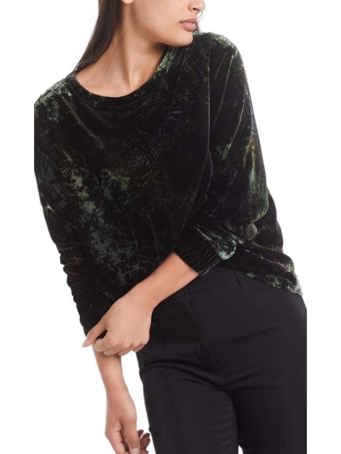 Marc Cain Collections Tops Marc Cain Collections Green Velvet Top RC 44.06 W27 COL 503 NP izzi-of-baslow