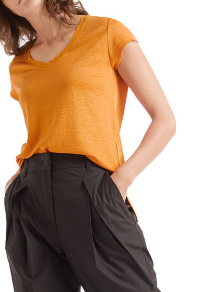 Marc Cain Collections Tops Marc Cain Collections Masala Linen Blend T Shirt QC 48.51 J54 443 izzi-of-baslow