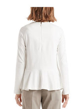 Marc Cain Collections Tops Marc Cain Collections Peplum Top With Flounce Sleeves Off-White NC 48.01 J34 izzi-of-baslow