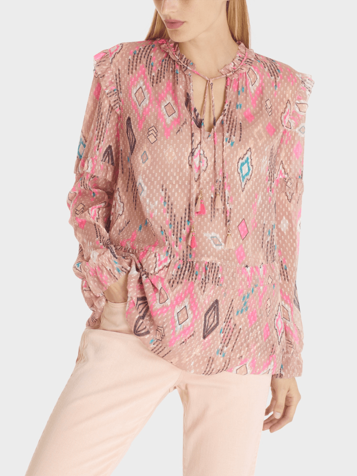 Marc Cain Collections Tops Marc Cain Collections Pink Boho Print Blouse TC 51.27 W96 COL 650 izzi-of-baslow