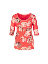 Marc Cain Collections Tops Marc Cain Collections Pretty Orange Floral Printed Top RC 48.31 J71 COL 224 Tomato NP izzi-of-baslow