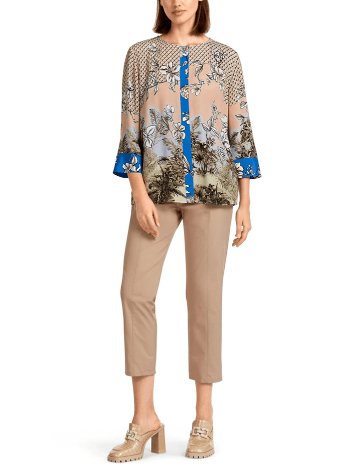 Marc Cain Collections Tops Marc Cain Collections Pretty Printed Blouse UC 55.02 W21 COL 205 izzi-of-baslow