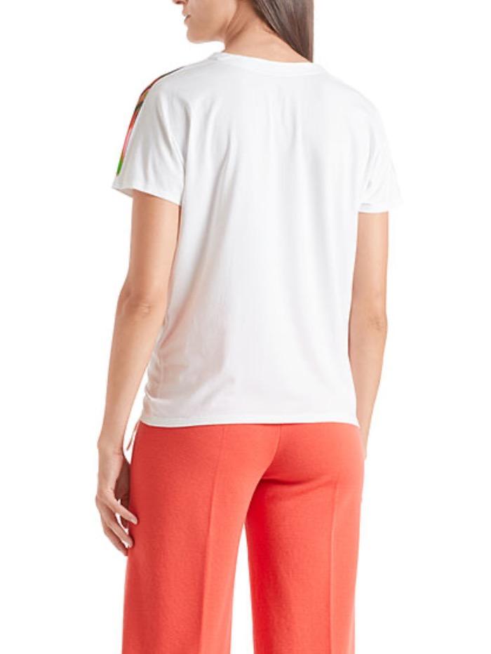 Marc Cain Collections Tops Marc Cain Collections Pretty Printed T Shirt with gathered side QC 48.12 J86 224 Y izzi-of-baslow