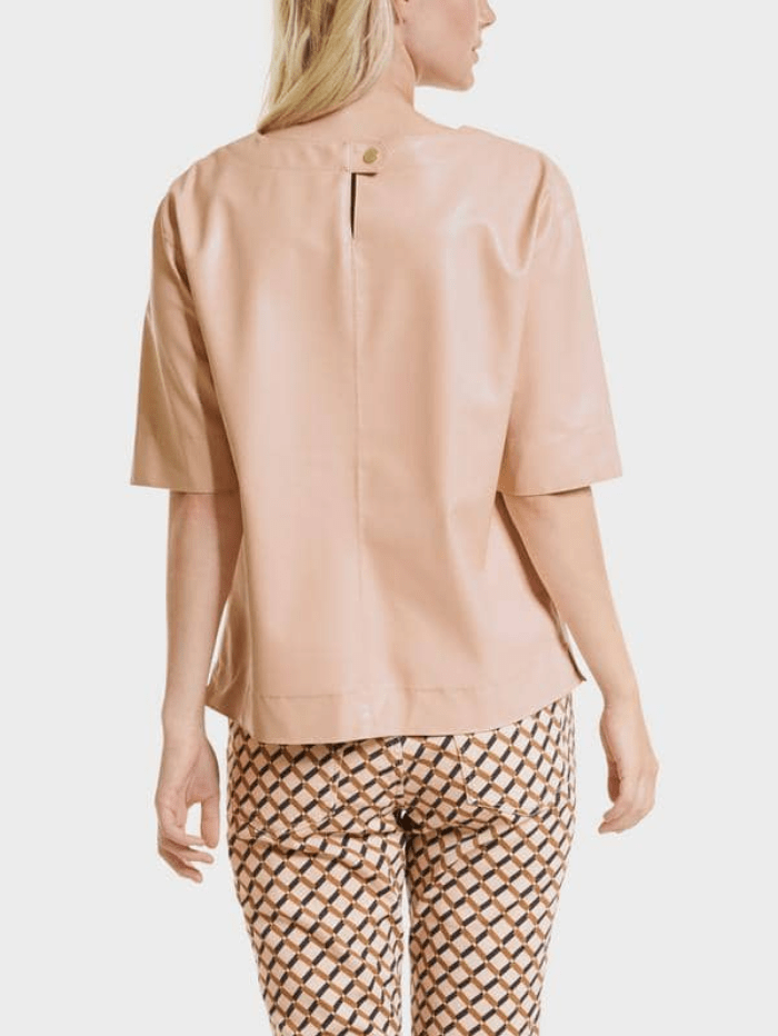 Marc Cain Collections Tops Marc Cain Collections Sand Faux Leather Top SC 48.36 J78 COL 209 izzi-of-baslow