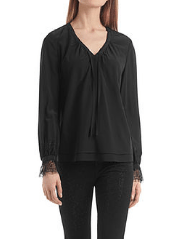 Marc Cain Collections Tops Marc Cain Collections Silk Black Top RC 51.13 W81 COL 900 izzi-of-baslow