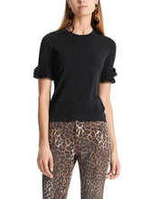 Marc Cain Collections Tops Marc Cain Collections Top With Flounced Sleeves Black LC 41.02 M39 izzi-of-baslow