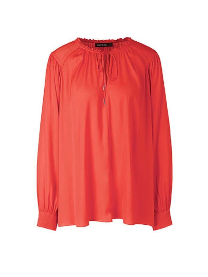 Marc Cain Collections Tops Marc Cain Collections Vibrant Orange Blouse QC 51.10 W19 224 Y izzi-of-baslow