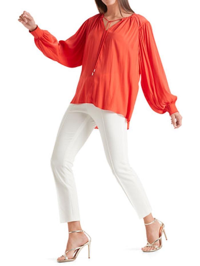 Marc Cain Collections Tops Marc Cain Collections Vibrant Orange Blouse QC 51.10 W19 224 Y izzi-of-baslow