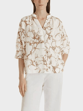 Marc Cain Collections Tops Marc Cain Collections White Printed Silk Blend Blouse SC 51.19 W76 617 izzi-of-baslow