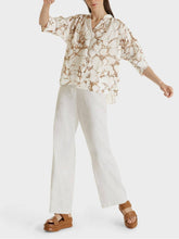 Marc Cain Collections Tops Marc Cain Collections White Printed Silk Blend Blouse SC 51.19 W76 617 izzi-of-baslow