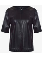 Marc Cain Collections Tops Marc Cain S Collections Vegan Nappa Leather Top Black  SC 48.36 J78 COL 900 izzi-of-baslow