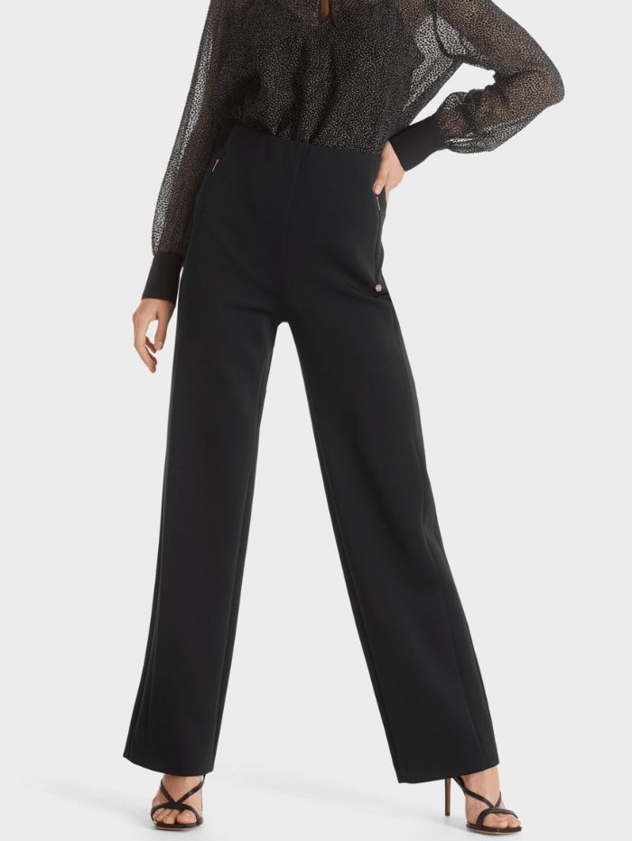 Marc Cain Collections Trousers Marc Cain Collections Black Wide Leg Scuba Trousers TC 81.15 J23 COL 900 izzi-of-baslow