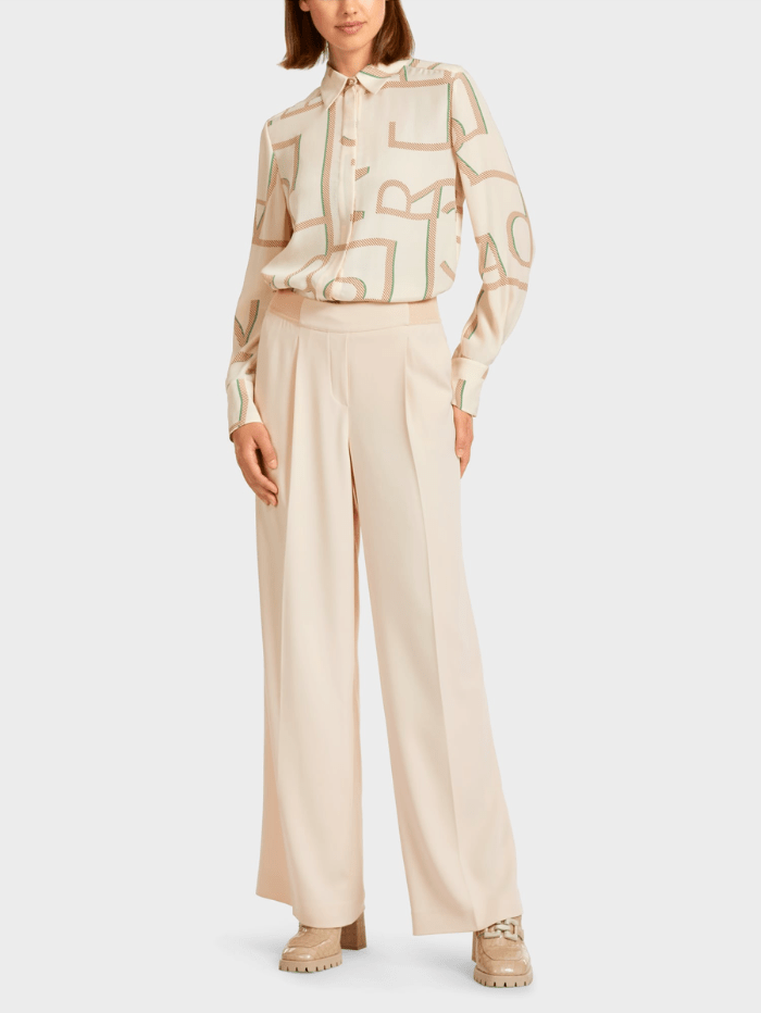 Marc Cain Collections Trousers Marc Cain Collections Cream Wide Leg Trousers UC 81.19 W56 COL 131 izzi-of-baslow