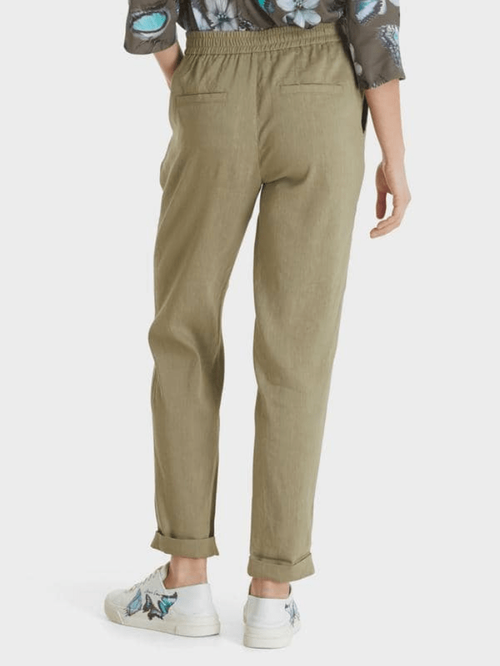 Marc Cain Collections Trousers Marc Cain Collections Khaki Green Linen Trousers SC 81.59 W47 COL 590 izzi-of-baslow