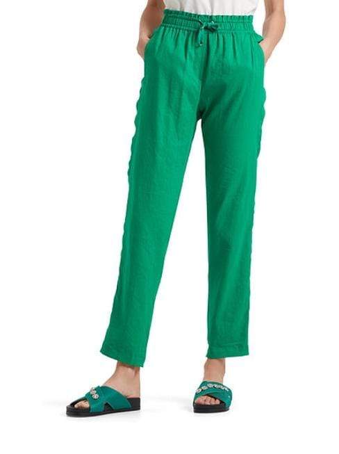 Marc Cain Collections Trousers Marc Cain Collections Linen Blend Trousers Bright Green NC 81.49 W47 552 izzi-of-baslow