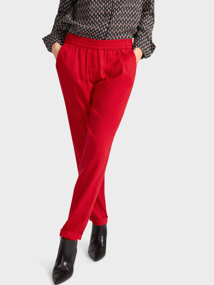 Marc Cain Collections Trousers Marc Cain Collections Red Linen Blend Trousers UC 81.59 W47 COL 273 izzi-of-baslow