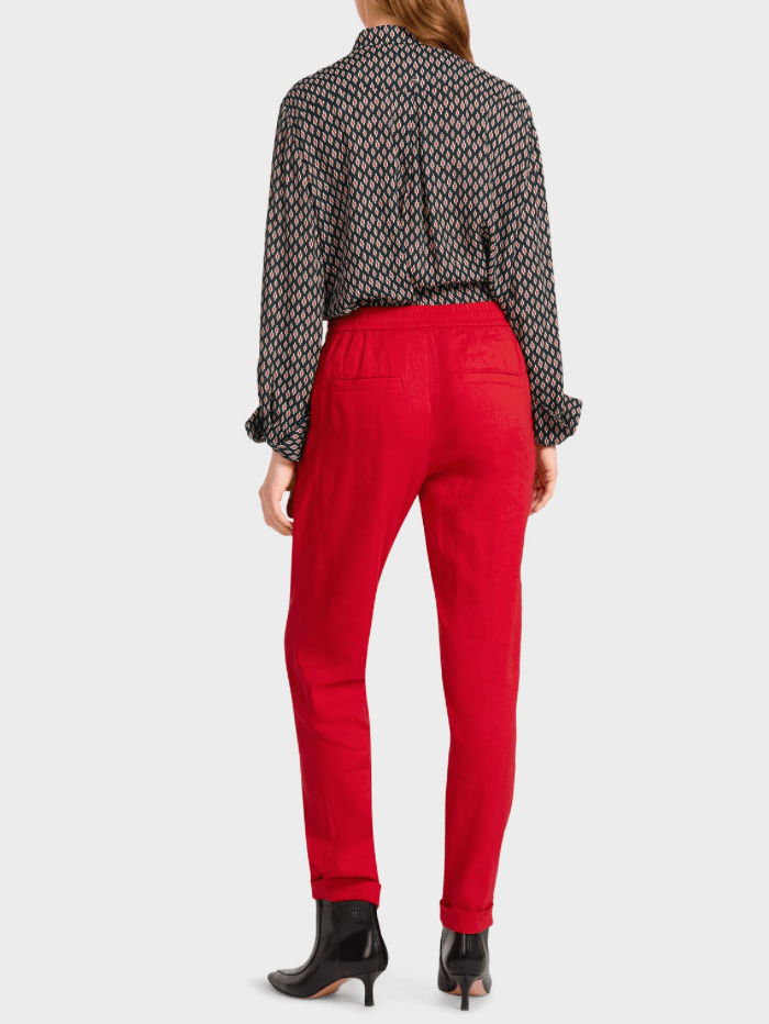 Marc Cain Collections Trousers Marc Cain Collections Red Linen Blend Trousers UC 81.59 W47 COL 273 izzi-of-baslow