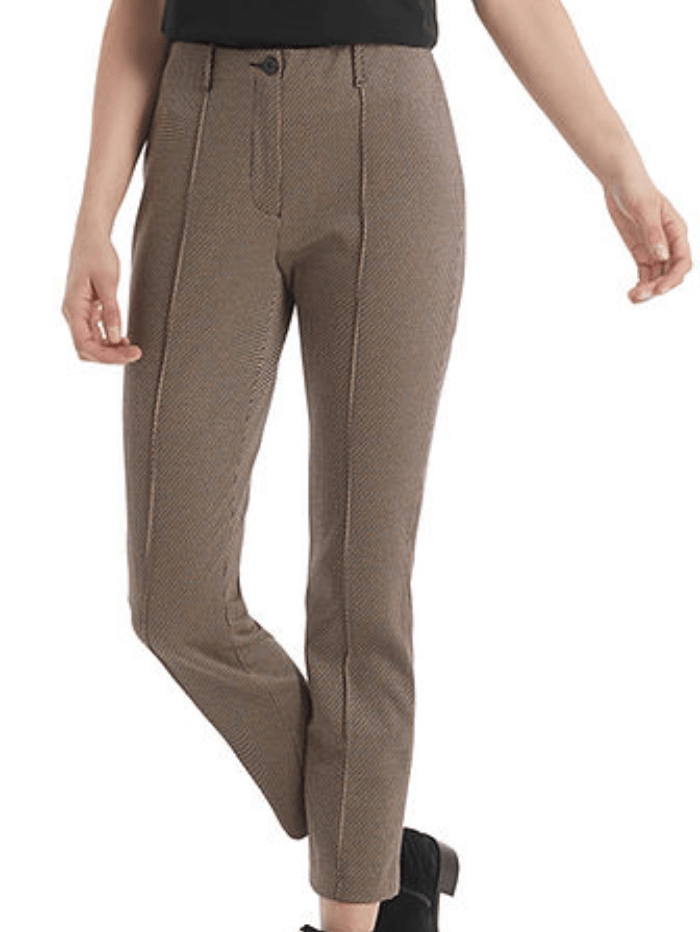 Marc Cain Collections Trousers Marc Cain Collections Sandy Beige Patterned Trousers RC 81.11 J10 COL 209 izzi-of-baslow