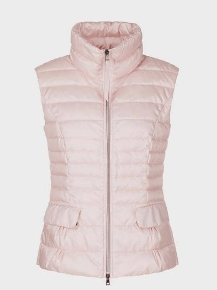 Marc Cain Essentials Coats and Jackets Marc Cain Essentials Rose Pink Quilted Gilet with Down +E 37.15 W11 204 izzi-of-baslow