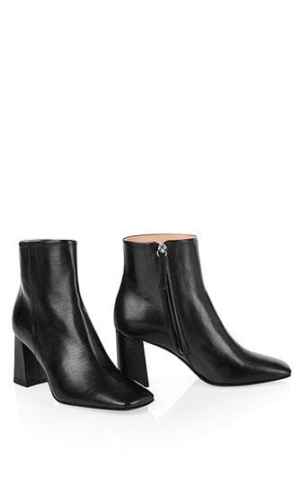 Marc Cain Shoes Marc Cain Black Leather Ankle Boots in Square Shape PB SB.09 L22 G izzi-of-baslow