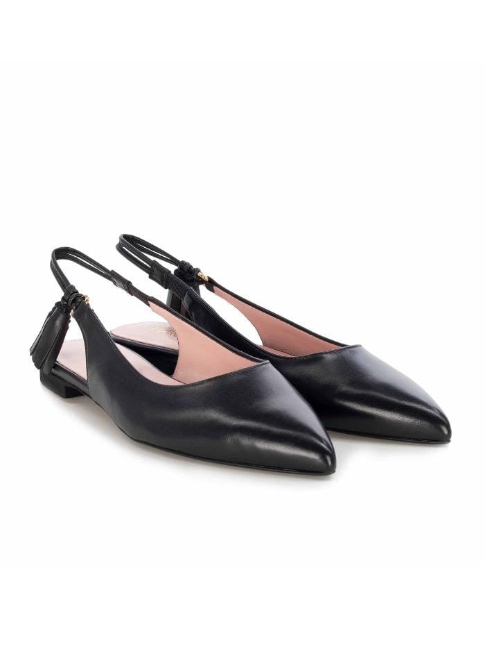 Marc Cain Shoes Marc Cain Black Leather Slingback Flat Pumps QB SF.05 L32 900 izzi-of-baslow