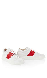 Marc Cain Shoes Marc Cain leather sneakers with Contrasting Red Stripes PB SH.06 L16 285 izzi-of-baslow