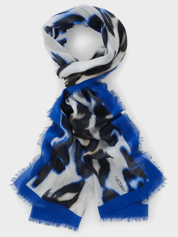 Marc Cain Sports Accessories Marc Cain Sports Blue Silk Scarf SS B4.07 Z20 COL 395 izzi-of-baslow