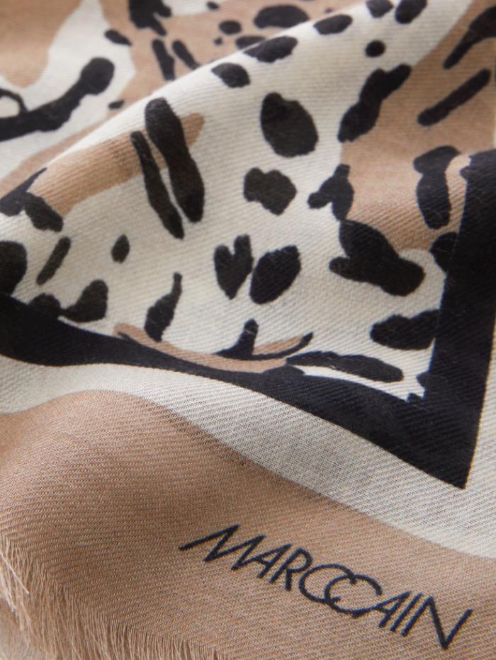 Marc Cain Sports Accessories One Size / 622 Marc Cain Sports Beige Animal Printed Scarf RS B1.09 Z04 COL 622 izzi-of-baslow